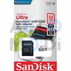 Карта памяти microSDHC UHS-I Sandisk Ultra 32 ГБ, Class 10